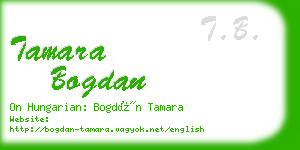 tamara bogdan business card